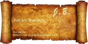 Jurin Baracs névjegykártya